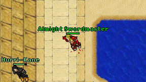 Almight Swordmaster on screen