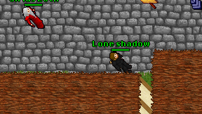 Lone shadow on screen