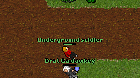 Underground soldier on screen