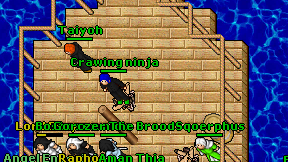 Crawing ninja on screen