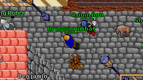 Dragon combat on screen