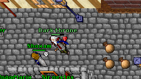 Dark throne on screen