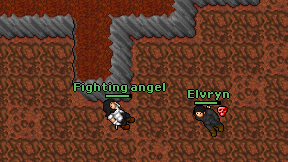 Fighting angel on screen