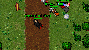 Deruf of fire on screen