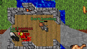 Dark howling on screen
