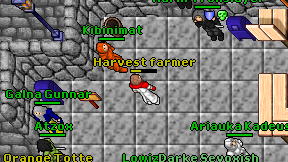 Harvest farmer on screen