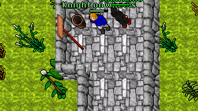 Knight on wheels on screen