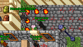 Arcrow on screen