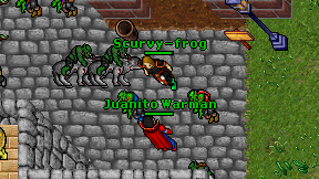 Scurvy-frog on screen