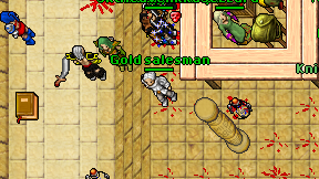 Gold salesman on screen