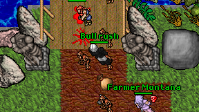 Bull rush on screen