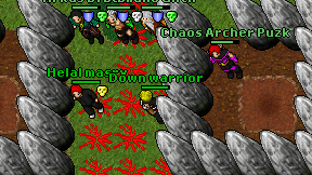 Down warrior on screen