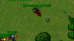 Defender of Hell on screen