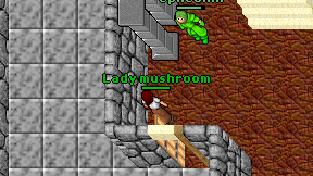 Lady mushroom on screen