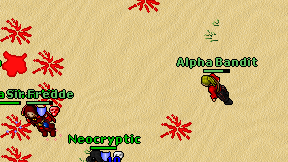 Alpha Bandit on screen