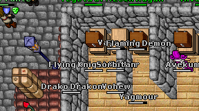 Flaming Demon on screen