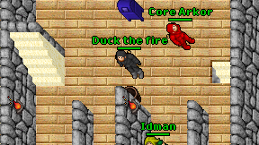 Duck the fire on screen