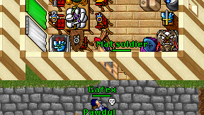 Mat soldier on screen