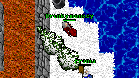 Drunky monkey on screen