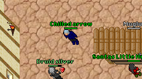 Chilled arrow on screen