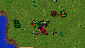 Zap Zerk on screen