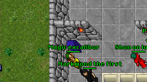 Magic excalibur on screen