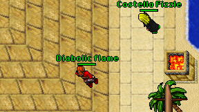 Diabolic flame on screen