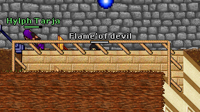 Flame'of devil on screen