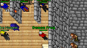 Demon frog on screen