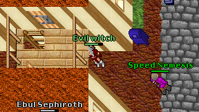Evil witch on screen