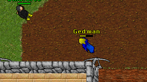 Ged man on screen