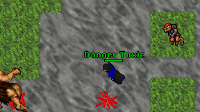Danger Toxic on screen