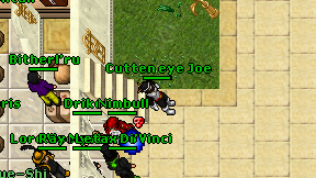Cutten eye Joe on screen