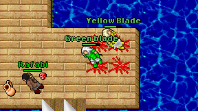Green blade on screen
