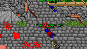 Fluffy hunter on screen