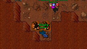 Digly on screen