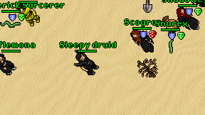 Sleepy druid on screen