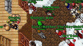 Biologic man on screen