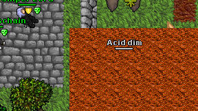 Acid dim on screen