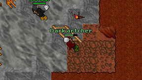 Dark artcher on screen