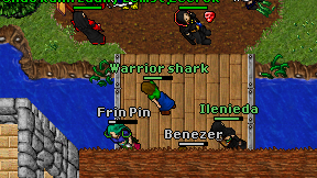 Warrior shark on screen
