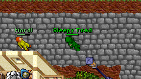 Sleepy Toad on screen