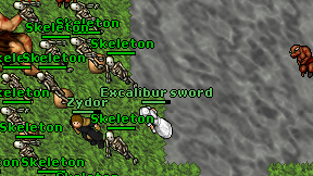 Excalibur sword on screen