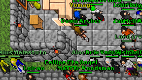 Down Archer on screen