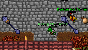 Relay the lozer on screen