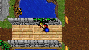Warp Clown on screen