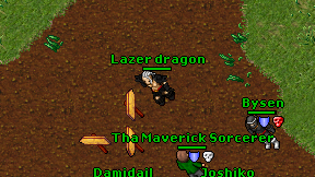 Lazer dragon on screen