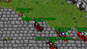 Dark spell caster on screen