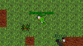 Demon-hand on screen