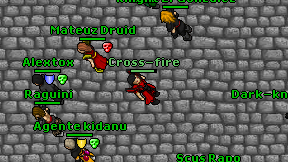 Cross-fire on screen